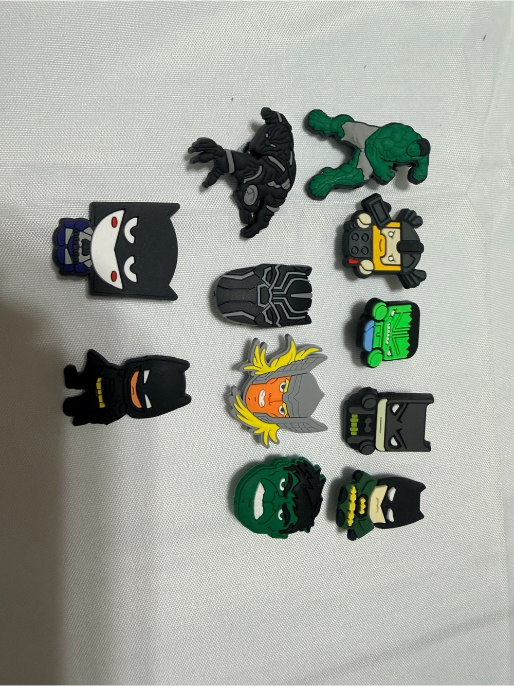 Lot of 11 Assorted Superhero Kids Croc Jibbits Charms - Multi Color (DC-Inspired